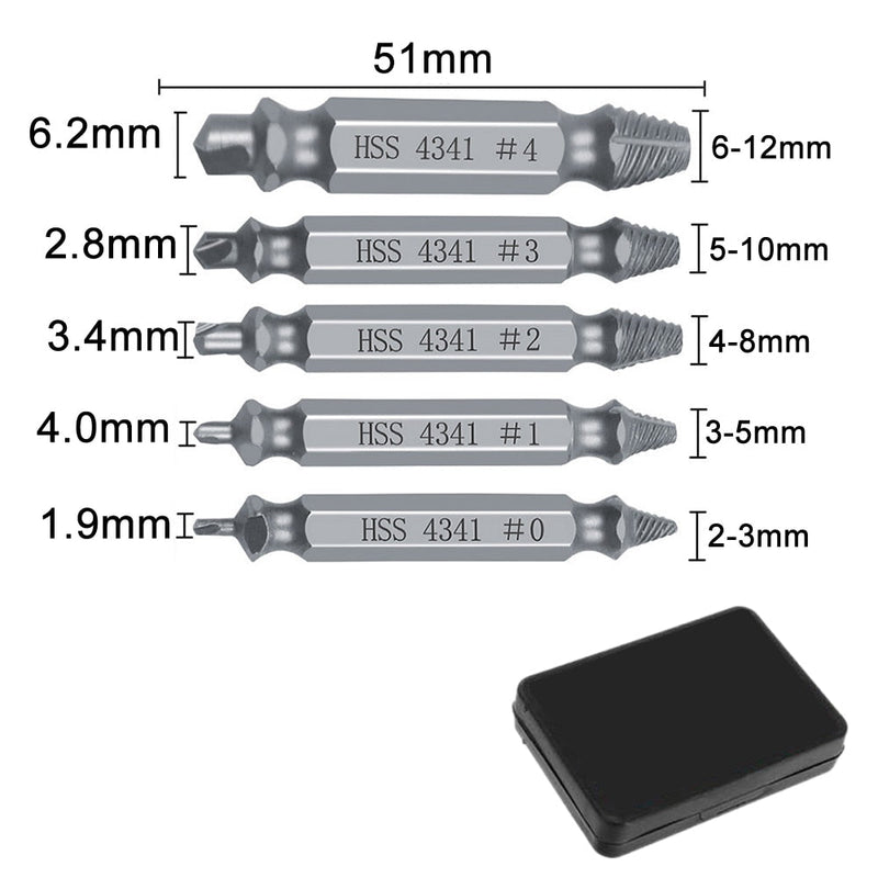 Broca Extractora de Tornillos Indestructible - Kit con 7