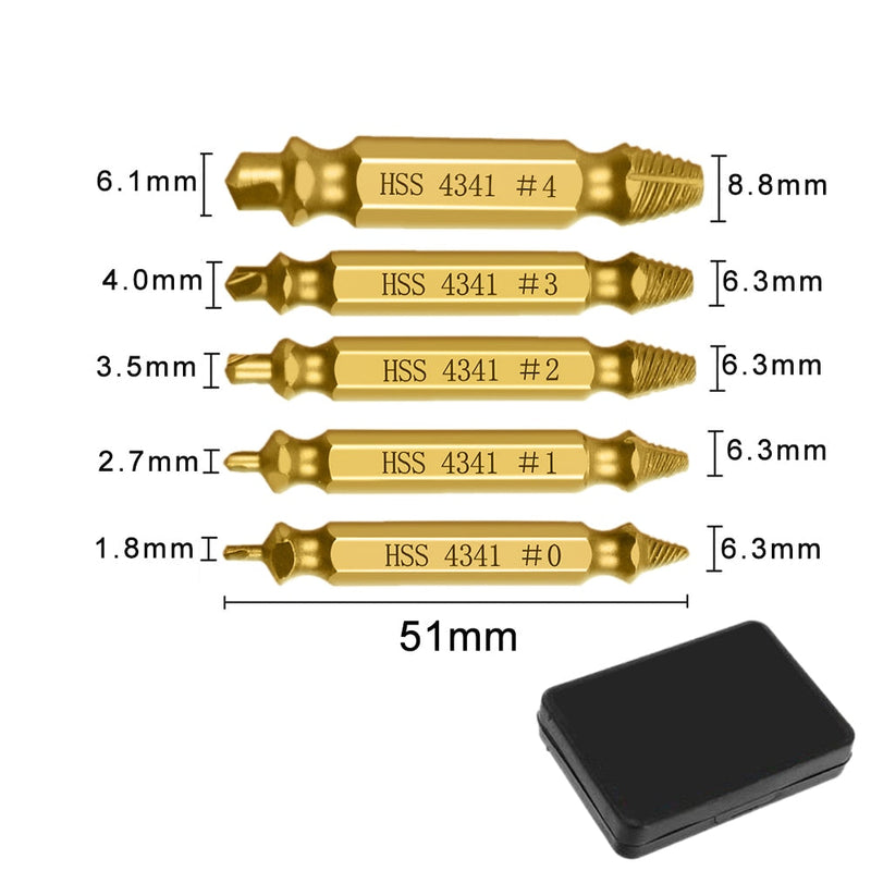 Broca Extractora de Tornillos Indestructible - Kit con 7