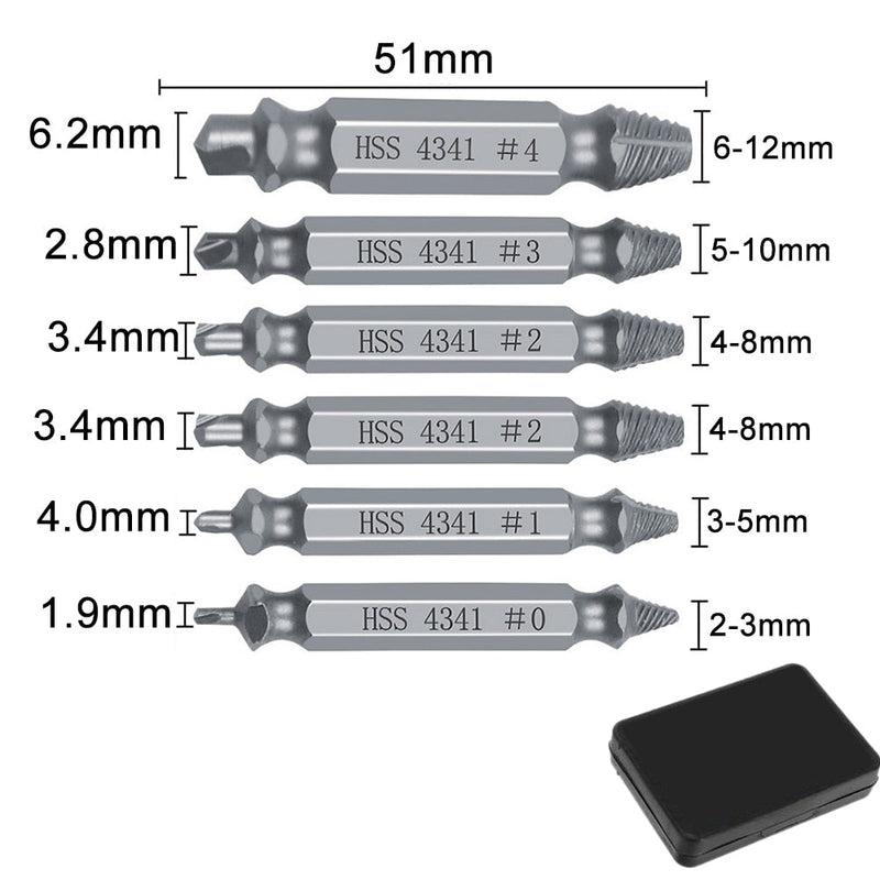 Broca Extractora de Tornillos Indestructible - Kit con 7